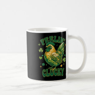Feelin' Clucky Funny Chicken Shamrock St Patrick's Coffee Mug