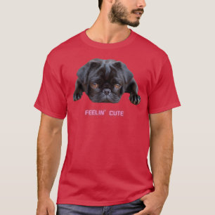 Feelin Cute Black Pug Dog Lover Dark Puppy T-Shirt