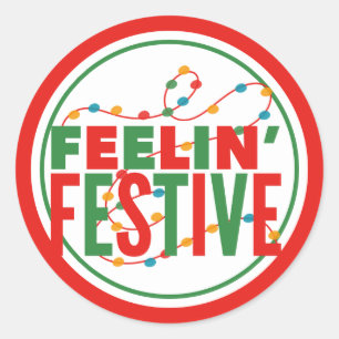 Feelin’ Festive Holiday Season Classic Round Sticker