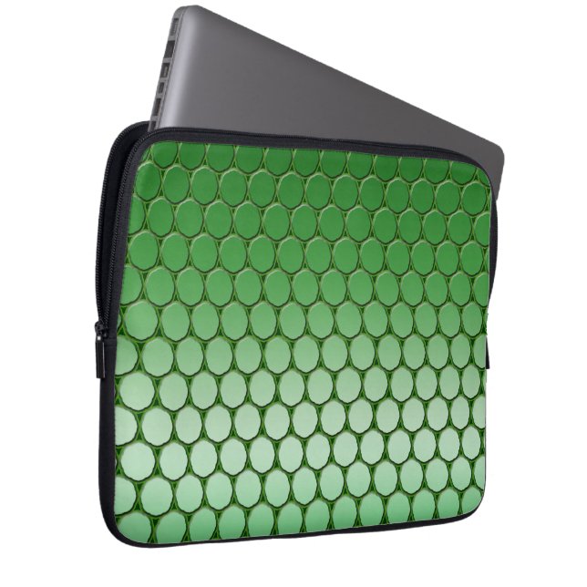 Feelin' Green - Dot Pattern Laptop Sleeve (Front Right)