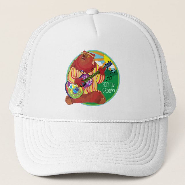 Feelin' Groovy Bear Trucker Hat (Front)