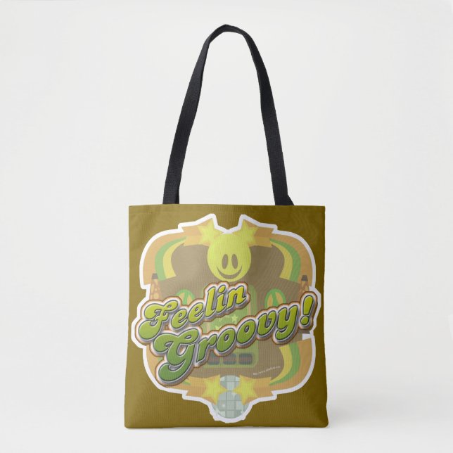Feelin Groovy Seventies Style Disco Art Fun Tote Bag (Front)