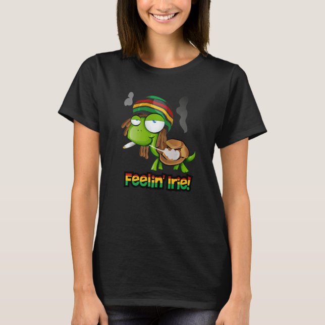 Feelin' Irie  Patois Jamaica Turtle Jamaican Slang T-Shirt (Front)