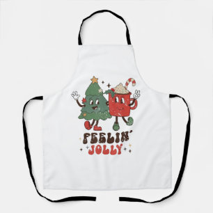 Feelin' Jolly Christmas Hot Cacoa Groovy Christmas Apron