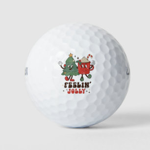 Feelin' Jolly Christmas Hot Cacoa Groovy Christmas Golf Balls