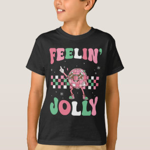 Feelin Jolly Disco Santa Present Music Christmas P T-Shirt