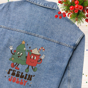 Feelin’ Jolly Retro Christmas Characters Denim Jacket