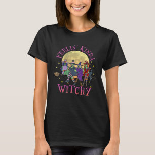 Feelin Kinda Witchy  Cool Wicca Womens Halloween V T-Shirt