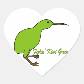 Feelin' Kiwi Green Heart Sticker
