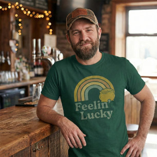 Feelin' Lucky Retro Rainbow Pot of Gold T-Shirt