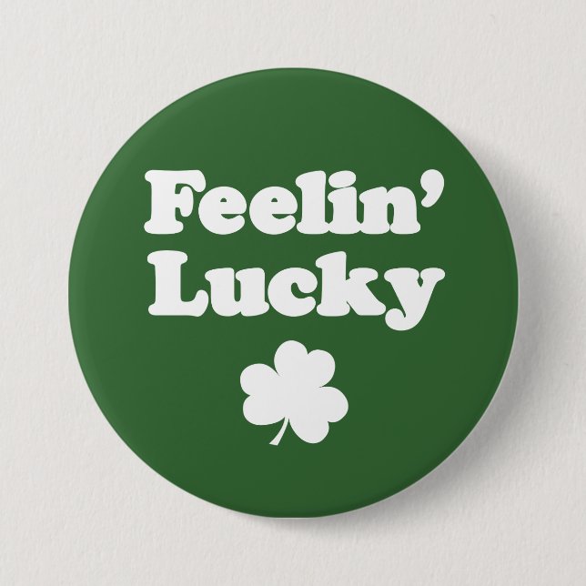 Feelin' Lucky Shamrock 7.5 Cm Round Badge (Front)