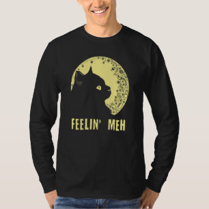 Feelin' Meh Cat  Lazy Kitten Inactive Introvert T-Shirt