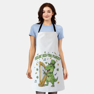 Feelin' Rex-tra Plucky Funny St. Patrick's Day Apron