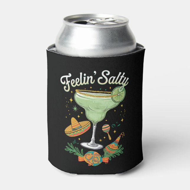 Feelin' Salty Margarita Funny Cinco De Mayo Can Cooler (Can Front)