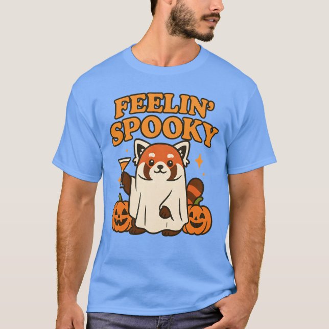 Feelin’ Spooky Red Panda Halloween T-Shirt (Front)