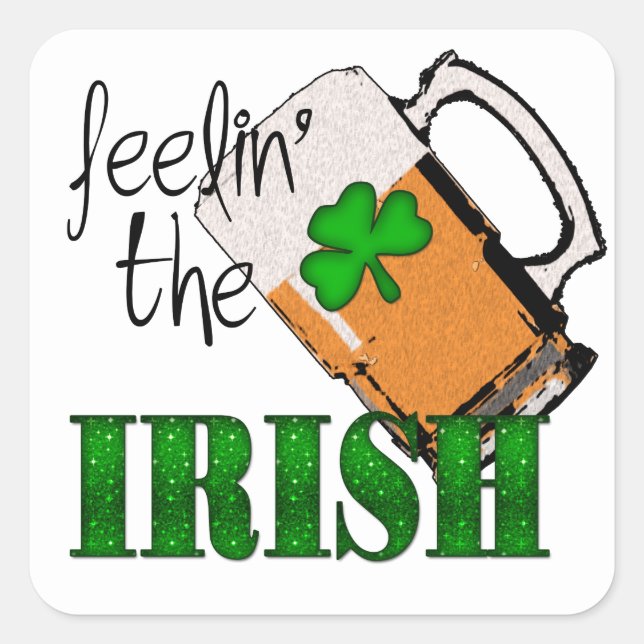 Feelin' The Irish FTIX Square Sticker (Front)