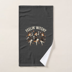 Feelin’ Witchy Halloween Witch Dance Hand Towel