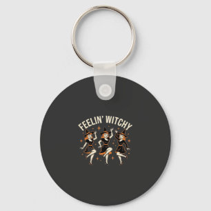 Feelin’ Witchy Halloween Witch Dance Key Ring