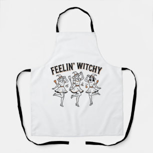Feelin Witchy Retro Halloween Witches Apron