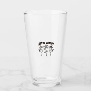 Feelin Witchy Retro Halloween Witches Glass
