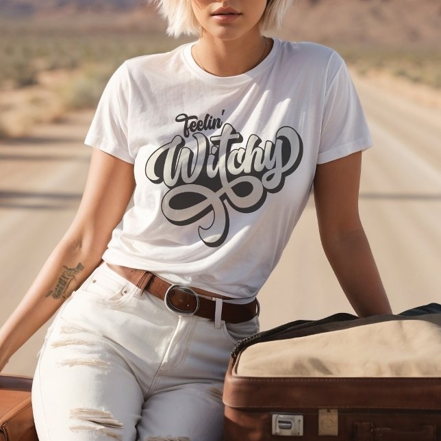 Feelin' Witchy Retro Style Custom Colours T-Shirt (Creator Uploaded)