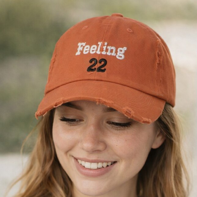 Feeling (22)personalised  Embroidered Baseball Cap (Creator Uploaded)