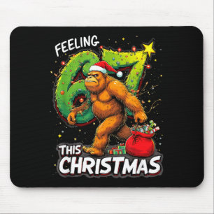 Feeling 67 Funny Christmas Bigfoot Holiday Mouse Pad