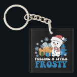 Feeling a Little Frosty Snowman Snow Christmas Key Ring<br><div class="desc">Feeling a Little Frosty Snowman Snow Christmas</div>