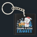 Feeling a Little Frosty Snowman Snow Christmas Key Ring<br><div class="desc">Feeling a Little Frosty Snowman Snow Christmas</div>