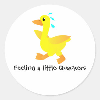 Feeling a little Quackers Duck Humor Classic Round Sticker