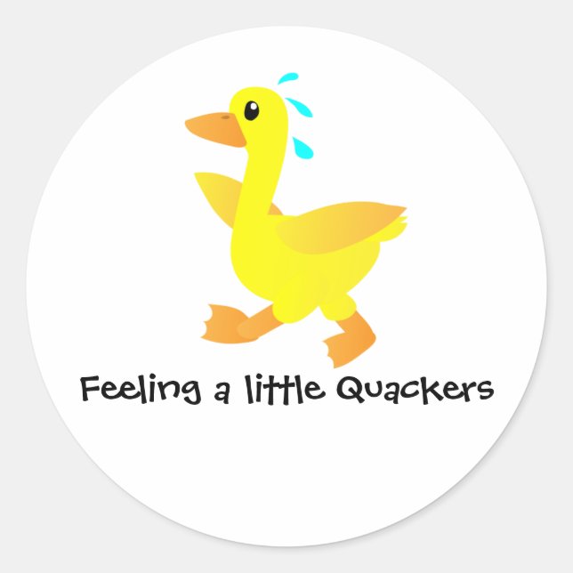 Feeling a little Quackers Duck Humor Classic Round Sticker (Front)