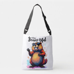 Feeling Beaver-tiful – Funny Beaver Graphic Crossbody Bag