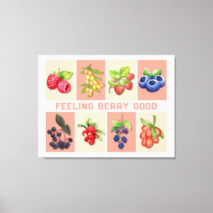 FEELING BERRY GOOD Customisable Strawberry Berries Canvas Print