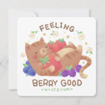 Feeling Berry Good: Cute Cat with Berries