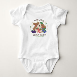 Feeling Berry Good: Cute Dog with Berries Baby Bodysuit
