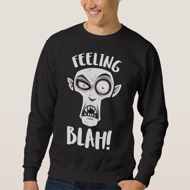 Feeling Blah Nosferatu Vampire In White Sweatshirt (Front)