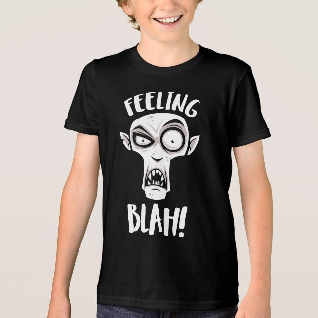 Feeling Blah Nosferatu Vampire In White Tri-Blend Shirt (Front)