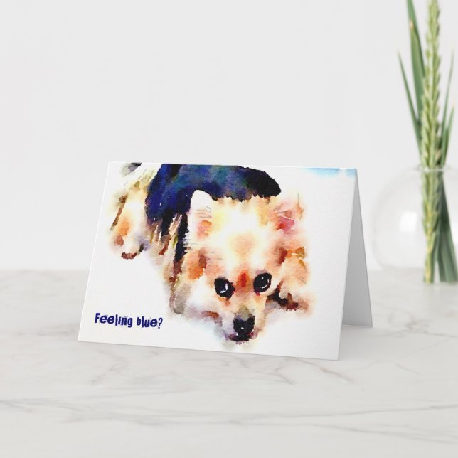 Feeling Blue Greeting Card (Front)