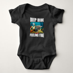 Feeling Blue Ocean Mermaid Dolphin Art Baby Bodysuit
