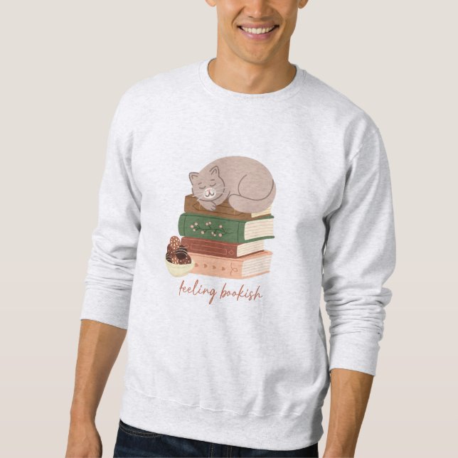 Feeling Bookish Cat Sweatshirt (Front)