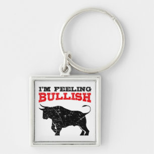 Feeling Bullish Bull Trading Stock Market Trading Key Ring