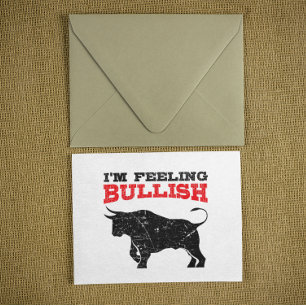 Feeling Bullish Bull Trading Stock Market Trading Postcard