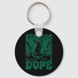 Feeling Bunny Day Vintage Funny Weed Magic Mushroo Key Ring