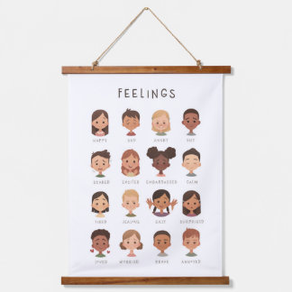 Feeling Chart, Classroom Decor, Emotions Poster Hanging Tapestry