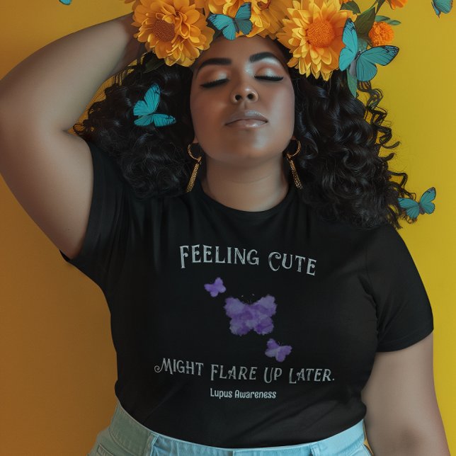 Feeling Cute Might Flare Up Later Purple Butterfly T-Shirt (Creator Uploaded)