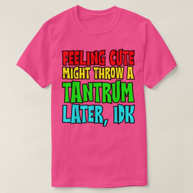 Feeling Cute, Might Throw A Tantrum Later, Idk  T-Shirt (Design Front)