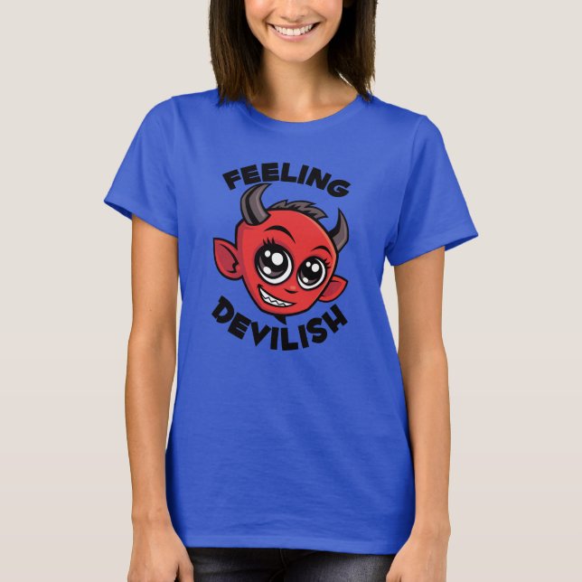 Feeling Devilish Cute Smiling Devil T-Shirt (Front)
