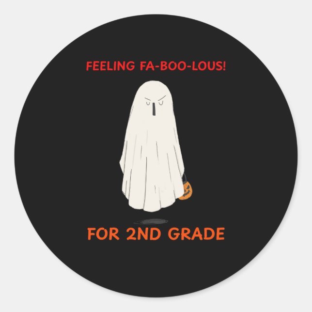 Feeling Faboolous for 2nd Grade Classic Round Sticker (Front)