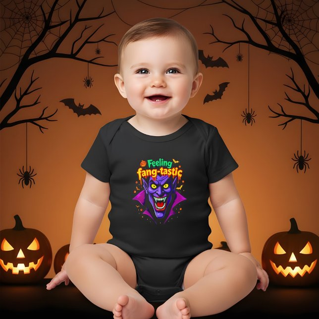 Feeling Fang Tastic Halloween Vampire Design Baby Bodysuit (Creator Uploaded)