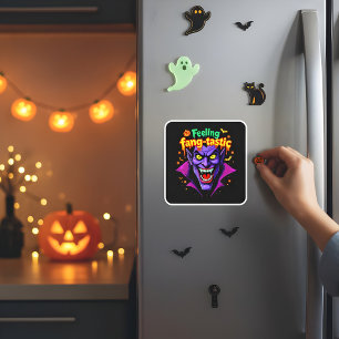 Feeling Fang Tastic Halloween Vampire Design Square Sticker
